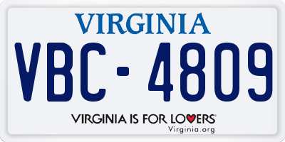 VA license plate VBC4809