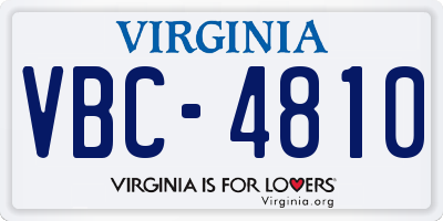 VA license plate VBC4810