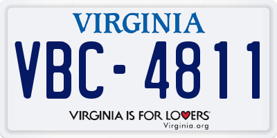 VA license plate VBC4811