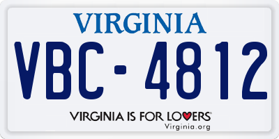 VA license plate VBC4812