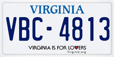 VA license plate VBC4813