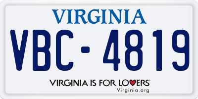 VA license plate VBC4819