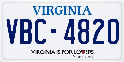 VA license plate VBC4820