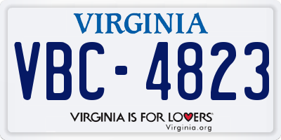 VA license plate VBC4823