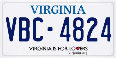 VA license plate VBC4824