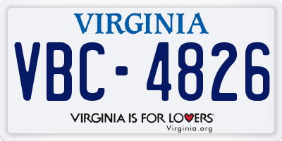 VA license plate VBC4826