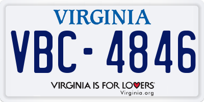 VA license plate VBC4846