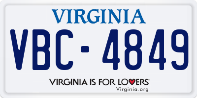 VA license plate VBC4849