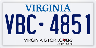 VA license plate VBC4851