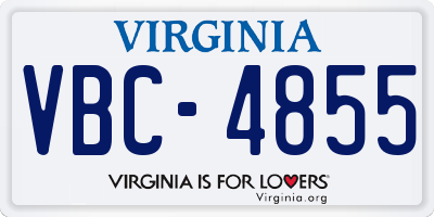 VA license plate VBC4855