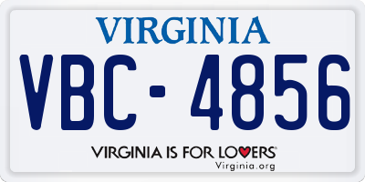 VA license plate VBC4856
