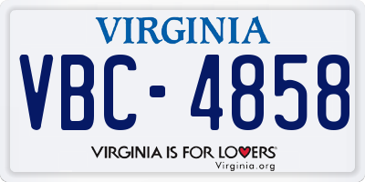 VA license plate VBC4858