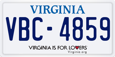 VA license plate VBC4859