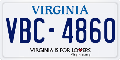 VA license plate VBC4860