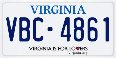 VA license plate VBC4861