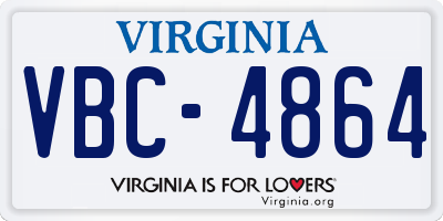 VA license plate VBC4864