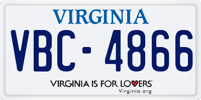VA license plate VBC4866