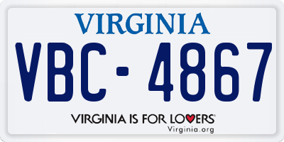 VA license plate VBC4867