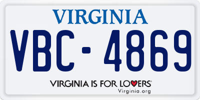 VA license plate VBC4869