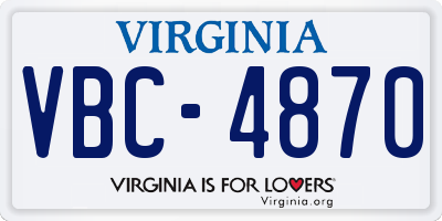 VA license plate VBC4870