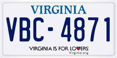 VA license plate VBC4871
