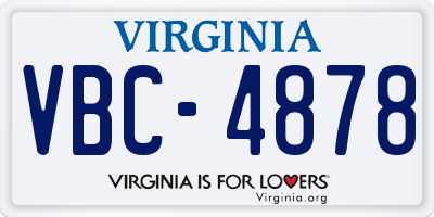 VA license plate VBC4878
