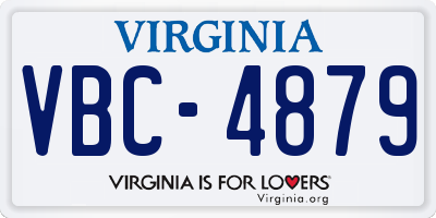 VA license plate VBC4879