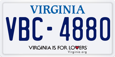 VA license plate VBC4880