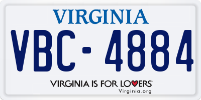 VA license plate VBC4884