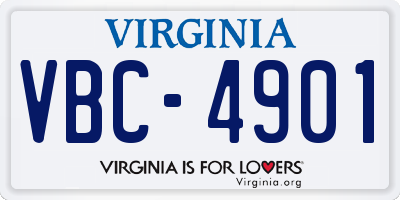 VA license plate VBC4901