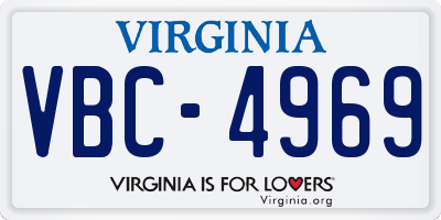 VA license plate VBC4969