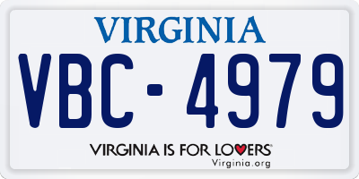 VA license plate VBC4979
