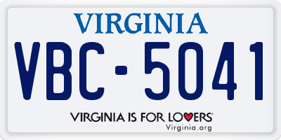 VA license plate VBC5041