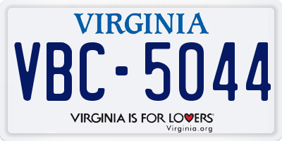 VA license plate VBC5044
