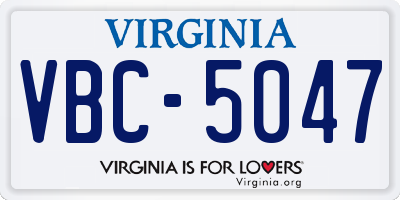 VA license plate VBC5047