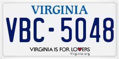 VA license plate VBC5048
