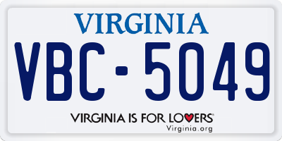 VA license plate VBC5049