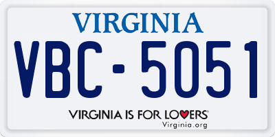 VA license plate VBC5051