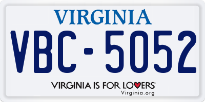 VA license plate VBC5052