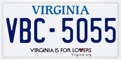 VA license plate VBC5055