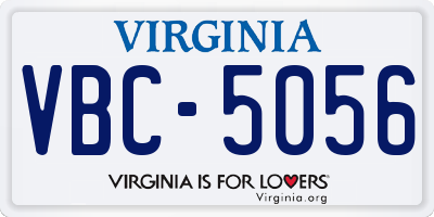 VA license plate VBC5056