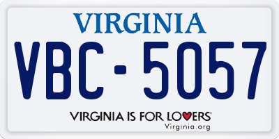 VA license plate VBC5057