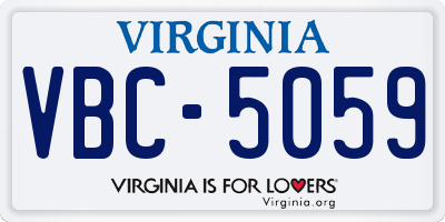 VA license plate VBC5059