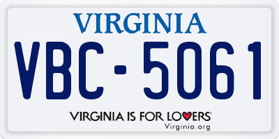 VA license plate VBC5061
