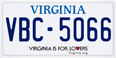 VA license plate VBC5066