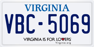 VA license plate VBC5069