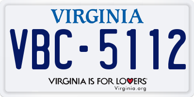 VA license plate VBC5112