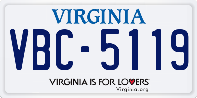 VA license plate VBC5119