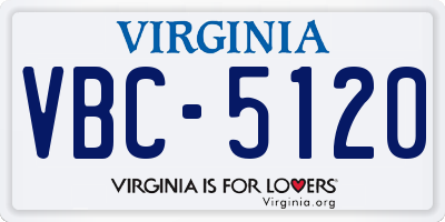 VA license plate VBC5120