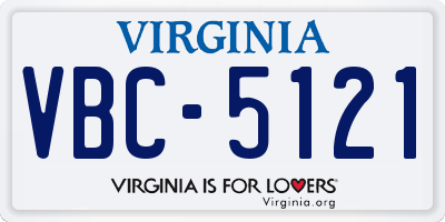 VA license plate VBC5121